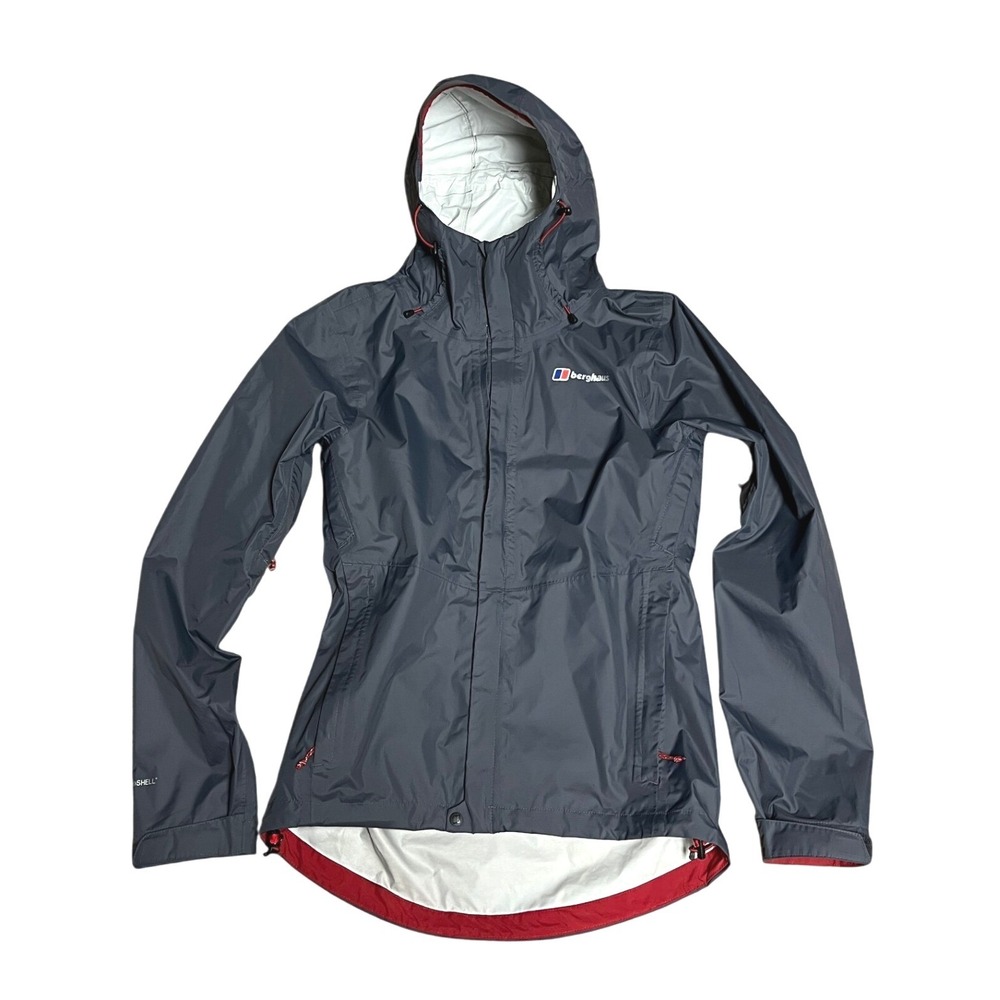 Berghaus Womens HydroShell Waterproof Hooded Rain Jacket XS Grey Outdoor